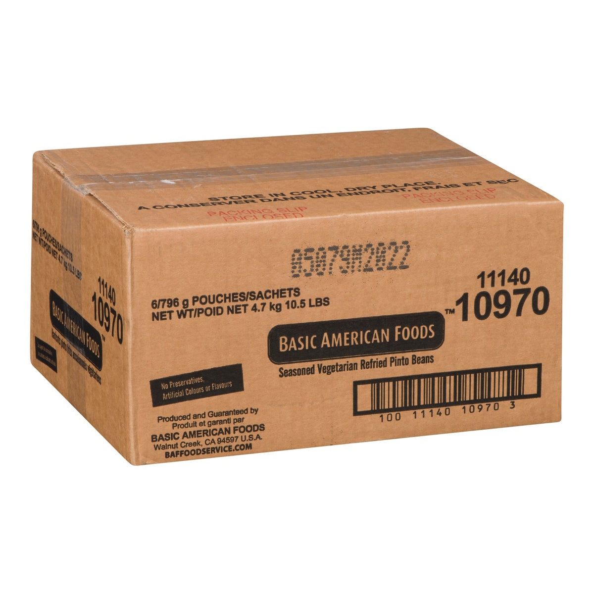 Basic American Baf Santiago Refried Pinto Beans 796 g