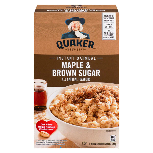 Quaker Oatmeal Maple & Brown Sugar Instant 344 g