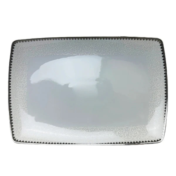 Victoria Silver Rim Platter 4x2 ct