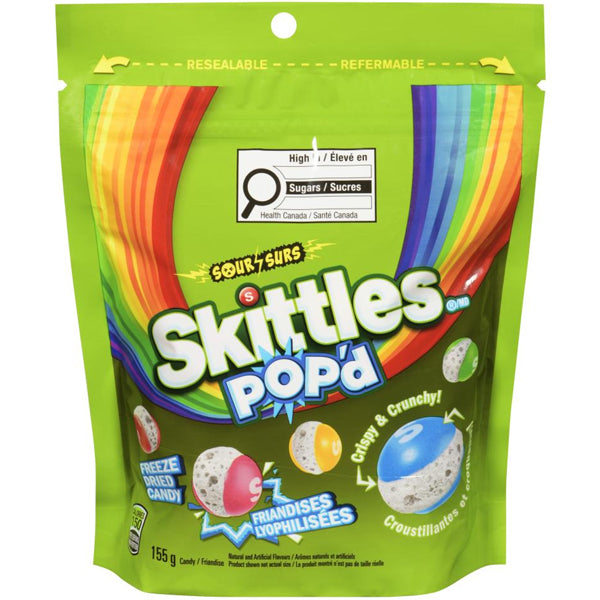 Skittles Sour Pop'd Candy 155 g