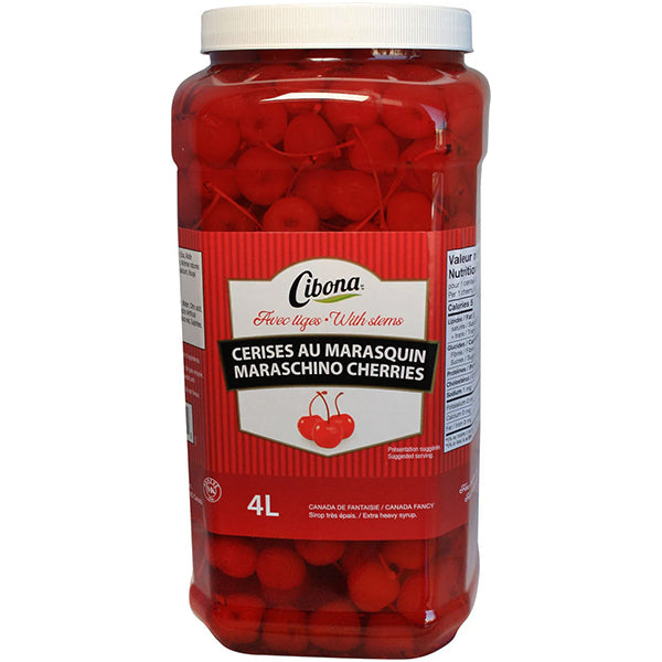 Cibona Maraschino Cherries w/ Stem 2x4 L