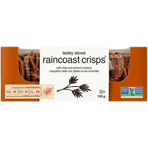 Lesley Stowe Raincoast Crisp Salted Date and Almond 150 g