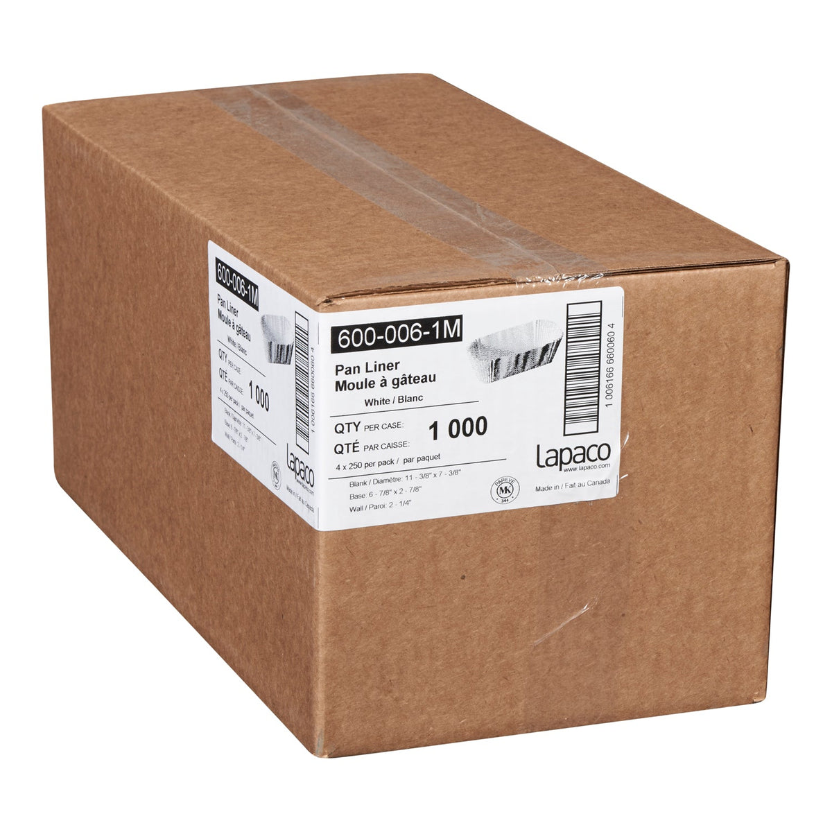 Lapaco #6 Loaf Cake Pan Liner 4x250 ct