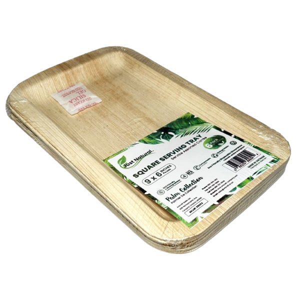 Just Natural 6IN Square Serving Tray 12x6 ct