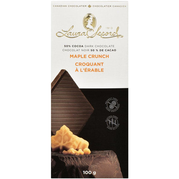 Laura Secord Dark Chocolate Maple Crunch Bar 100 g