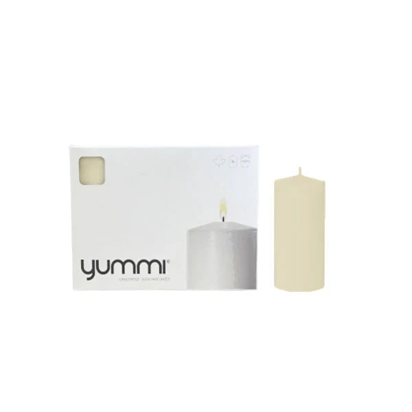Yummi Pillar Candle 2.8IN Ivory 4X3 ct