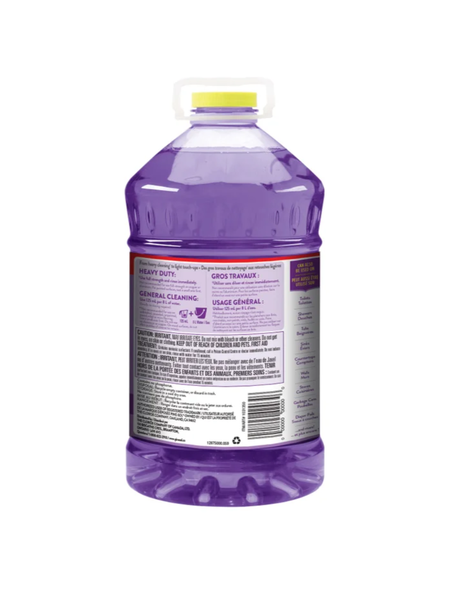 Pine-Sol Multi-Surface Cleaner and Deodorizer, Lavender Clean, Splash-less Formula, 5.18 L