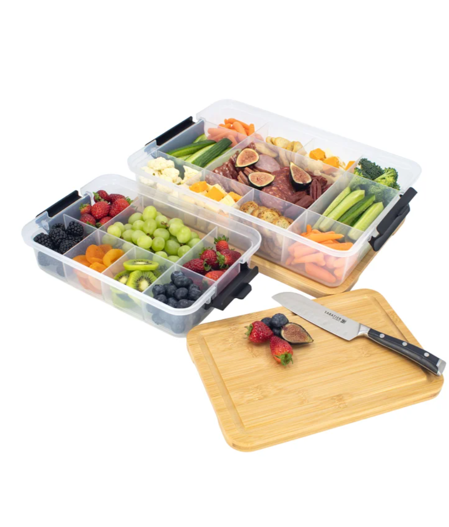 Sabatier Snacklebox Set with Bamboo Lid, 2-pieces