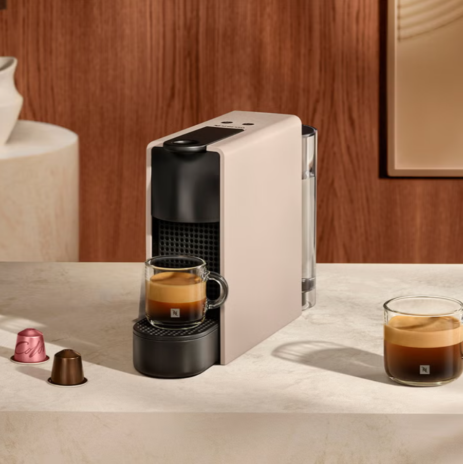 Nespresso Essenza Mini Coffee Machine by Breville with $20 Nespresso Coffee Voucher, Matte Cream