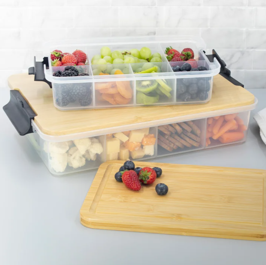 Sabatier Snacklebox Set with Bamboo Lid, 2-pieces