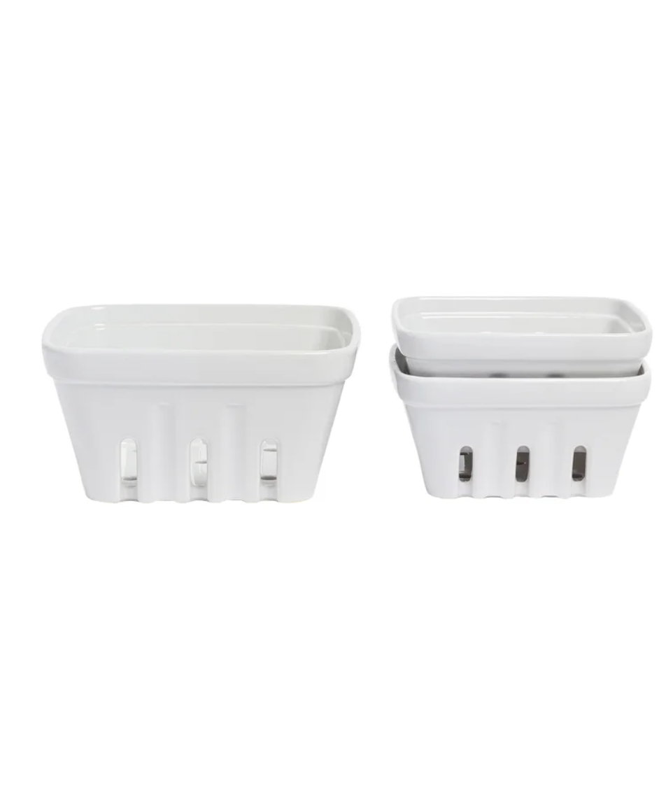 over&back Stoneware Basket Set, 3-pieces