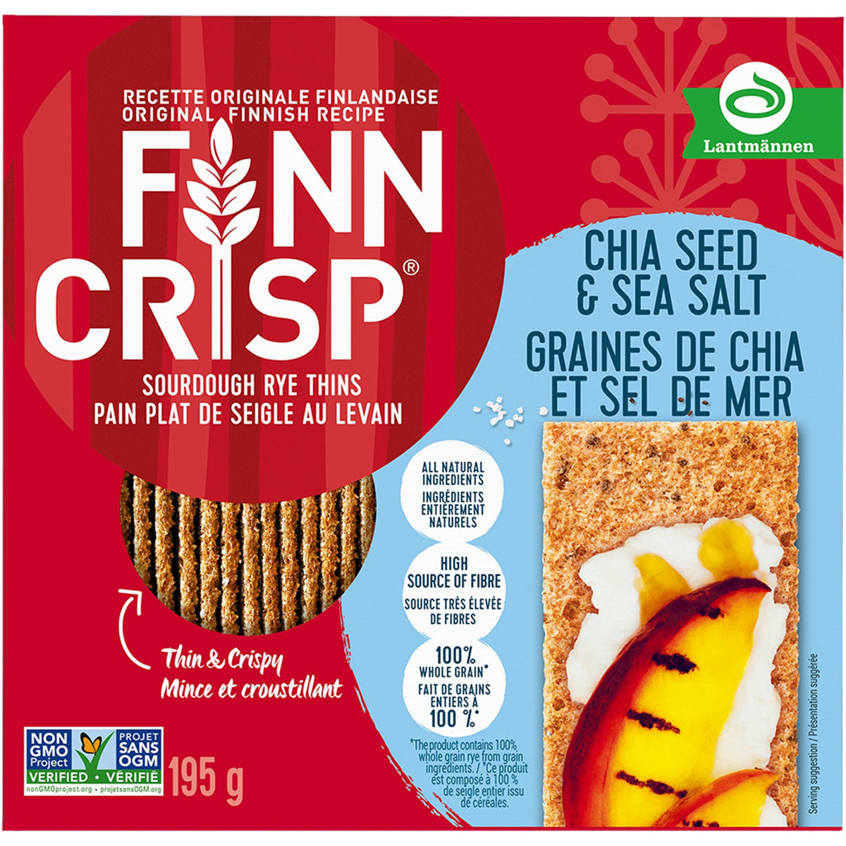 Finncrisp Crispbread Chia Seed Sea Salt 195 g