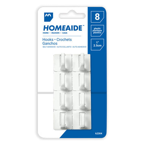 Home-aide Sticky Back Cup Hooks 8 12x