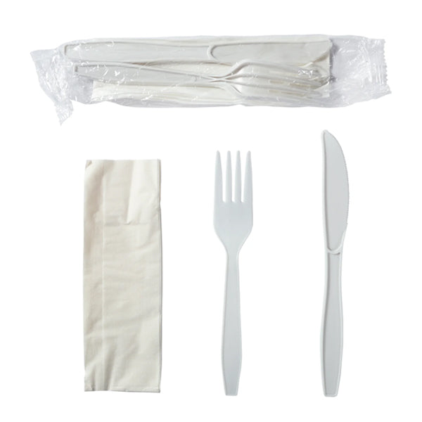 Hy-stix 3IN1 White Fork Knife Napkin 500 ct