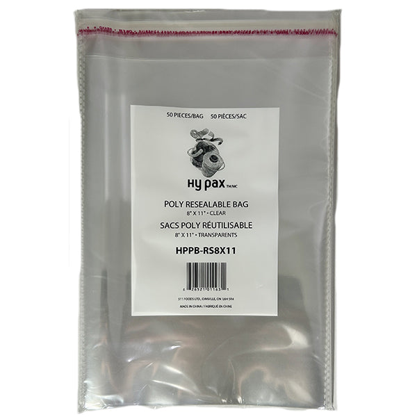 Hypax Bag Resealable Poly 11 with Strip 20x50 ct