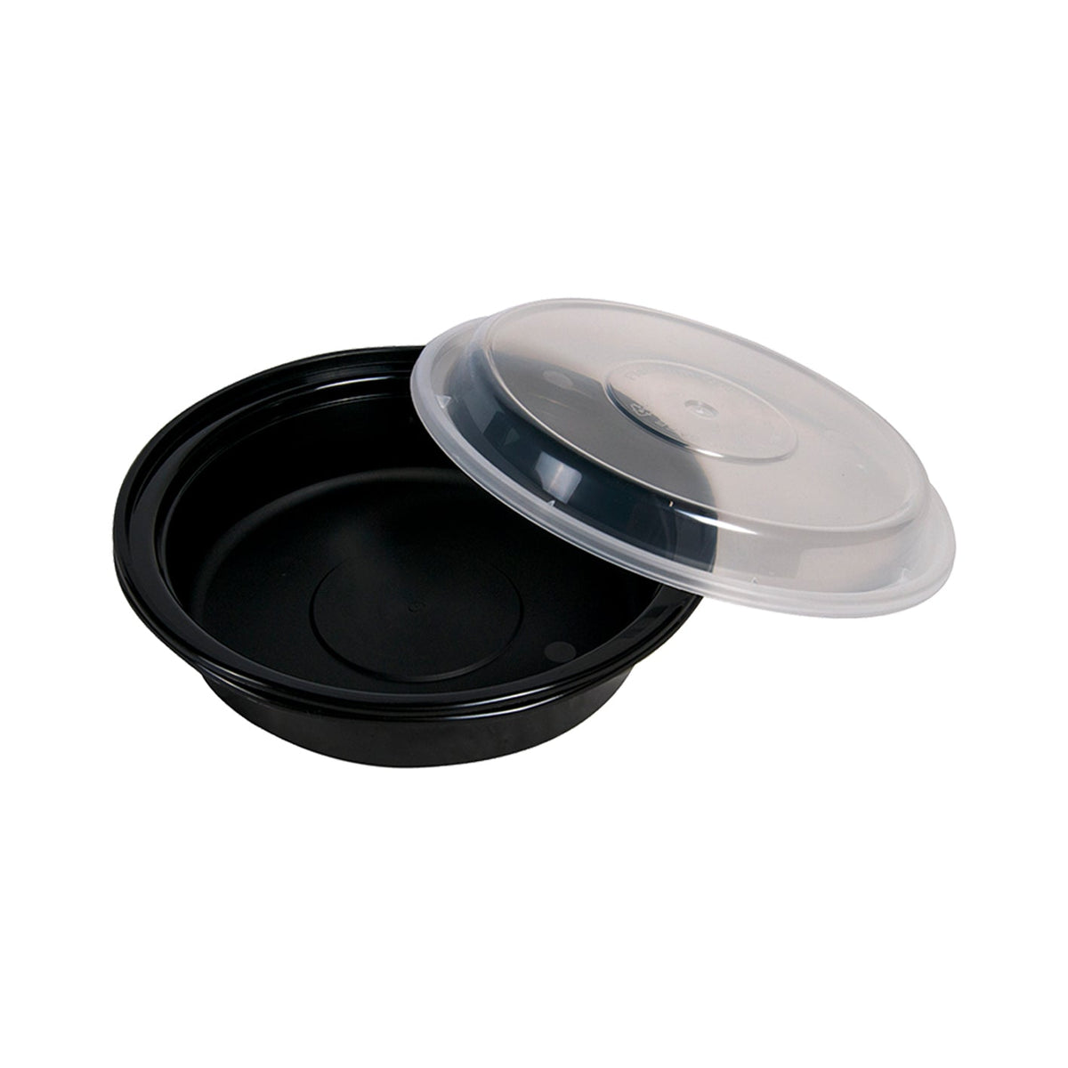 E2E 24 oz Medium Round Food Container Brown Base Clear Lid 150 ct