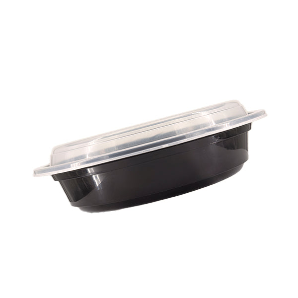 E2E 32 oz Round Food Container Brown Base Clear Lid 150 ct
