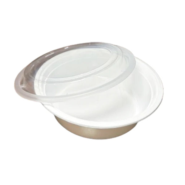 E2e Foodpack 24 oz Medium Round Food Container White Base Clear Lid 150 ct