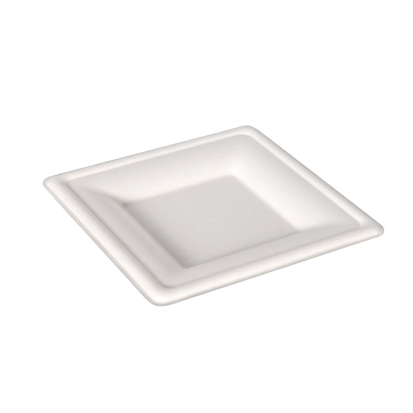 New Wave Bamboo 6" Bagasse Square Plates 50 ct