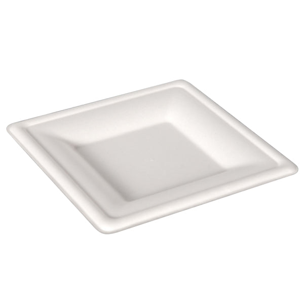 New Wave Bamboo 8" Bagasse Square Plates 50 ct