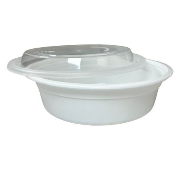 E2E 16 oz 6in Round Food Container White Base Clear Lid 150 ct