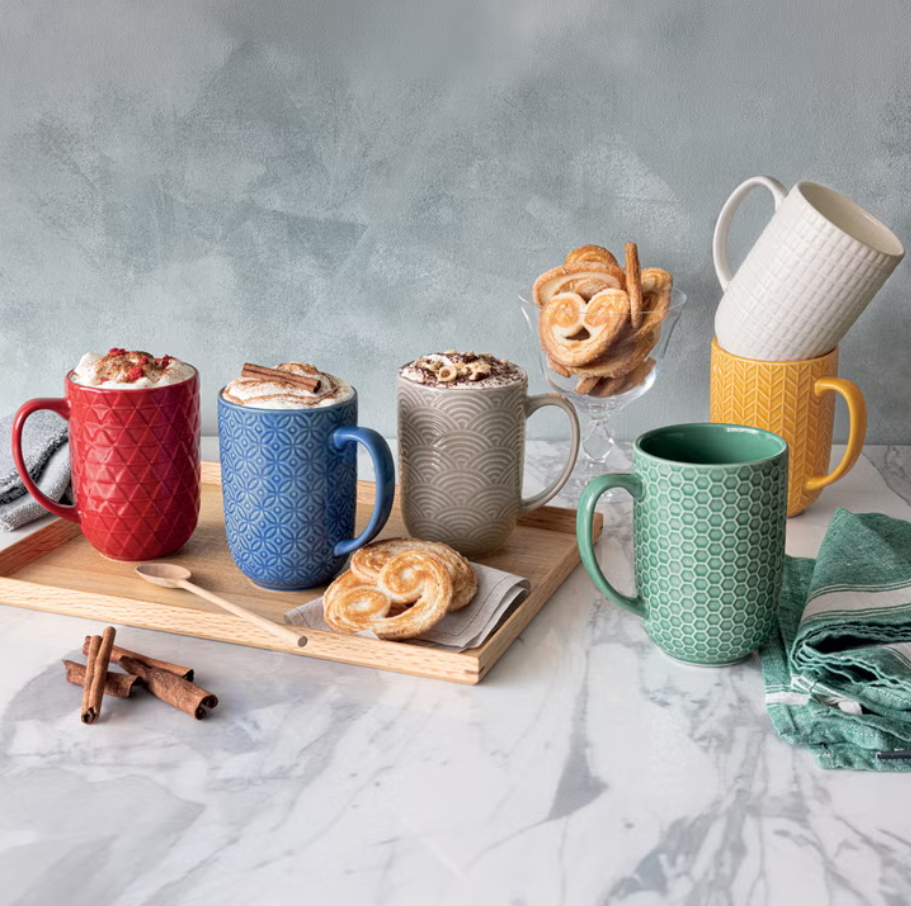 over&back Stoneware 488 mL (16.5 oz) Mug Set, 6-piece