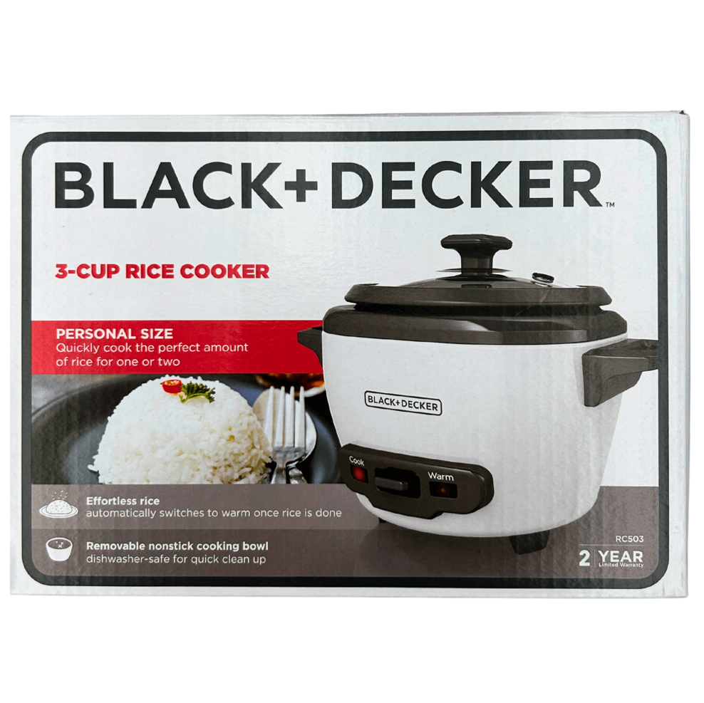 BLACK+DECKER 3-CUP RICE COOKER #RC503