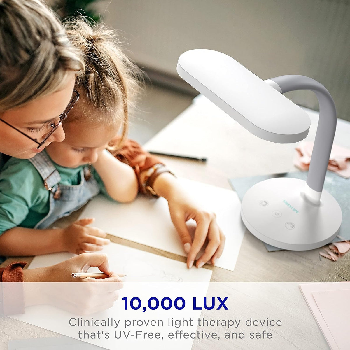 Verilux HappyLight Duo - 2-in-1 Light Therapy & Task Desk Lamp