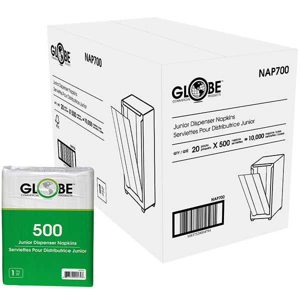 Globe Junior Dispenser Napkins Tallfold 500 ct