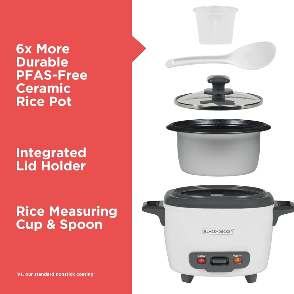 BLACK+DECKER 3-CUP RICE COOKER #RC503