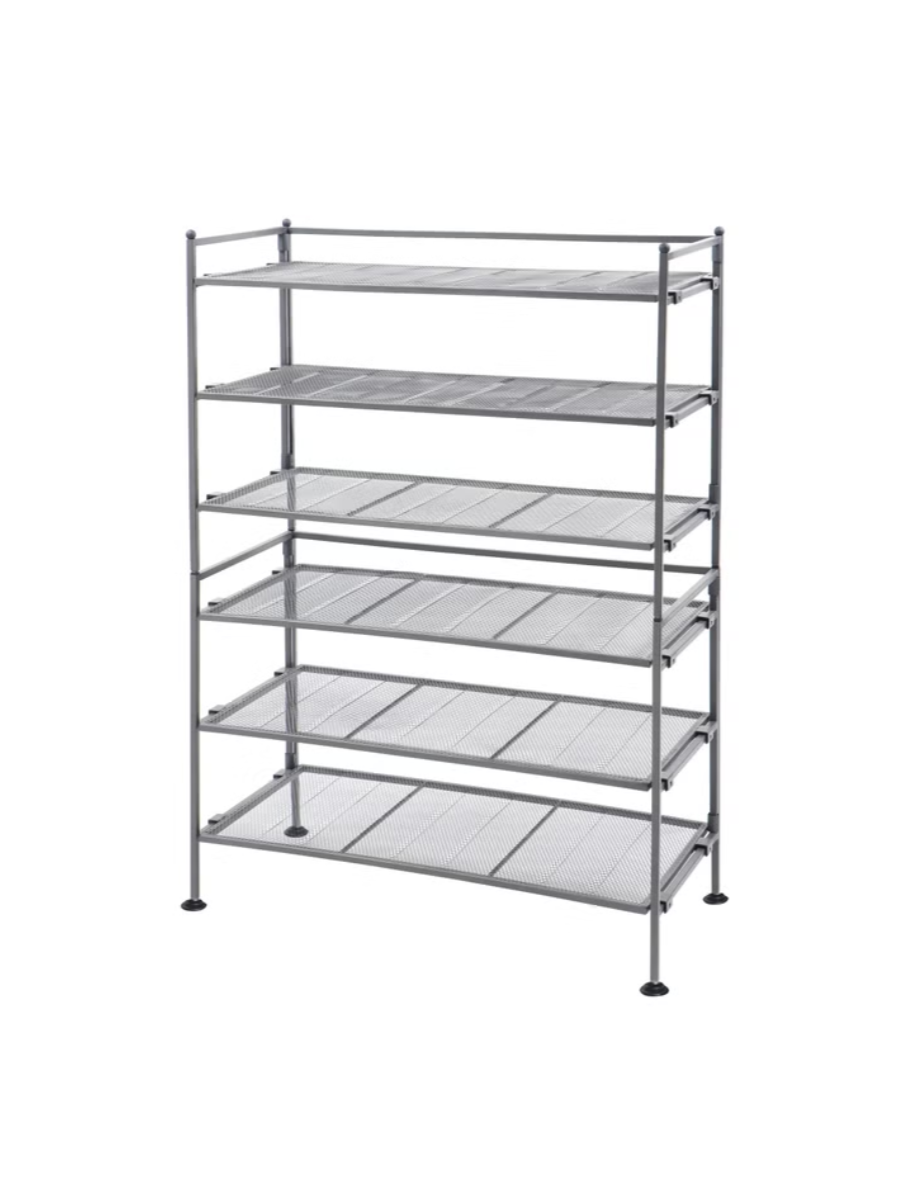 Seville Classics 3-Tier Stackable Sturdy Steel Mesh Utility Shoe Rack