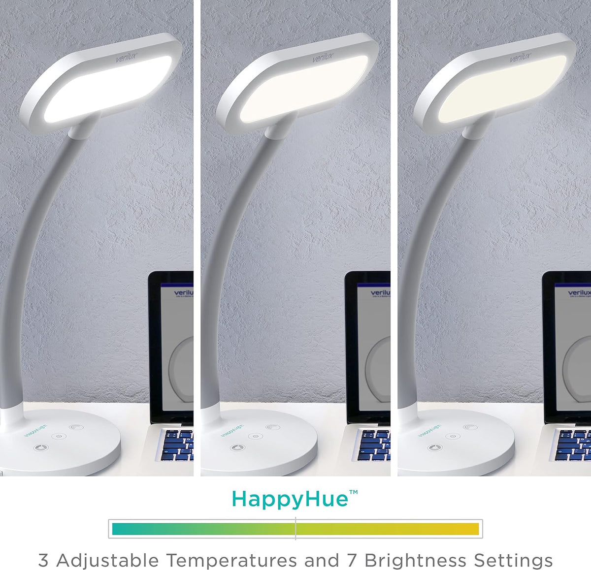 Verilux HappyLight Duo - 2-in-1 Light Therapy & Task Desk Lamp