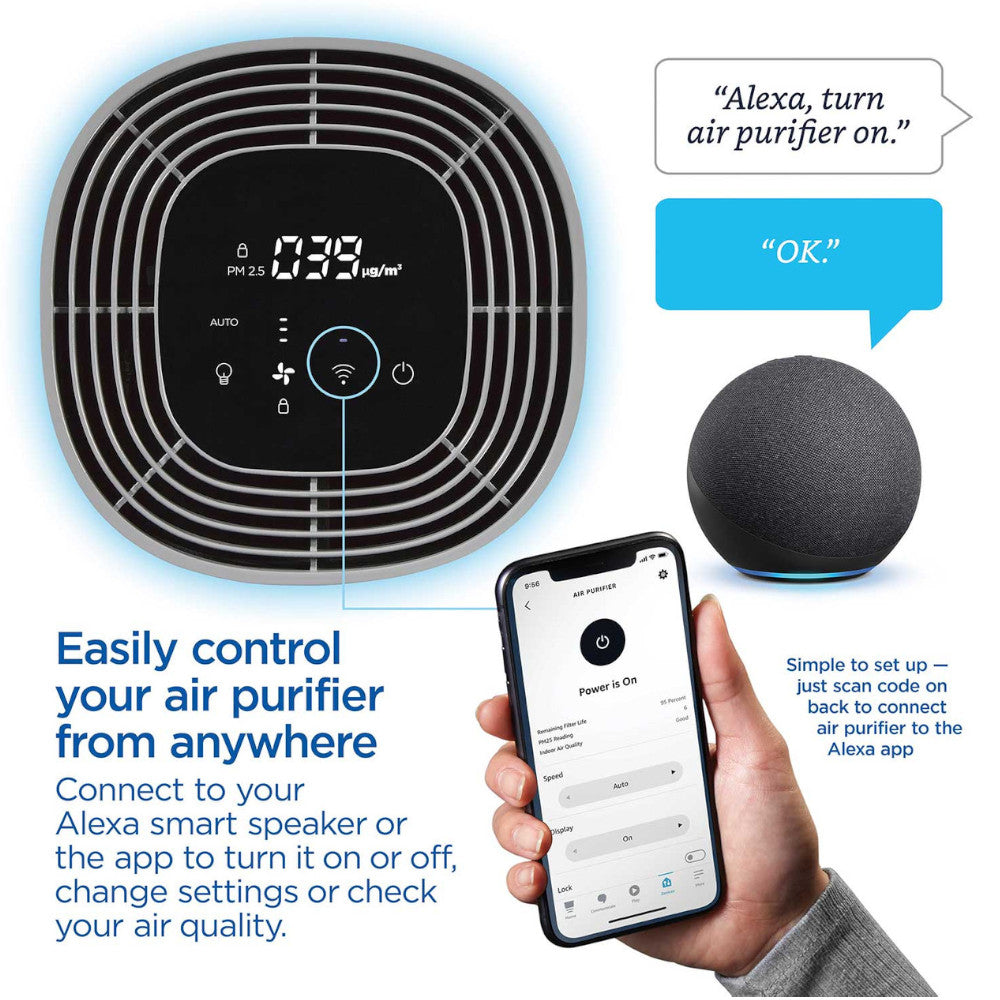 CLOROX 11031 Alexa Smart Medium Room True HEPA Air Purifier