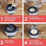 BLACK+DECKER 3-CUP RICE COOKER #RC503