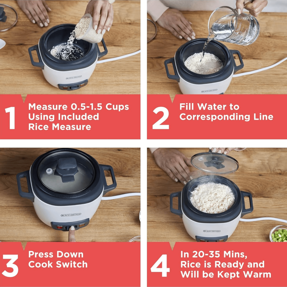 BLACK+DECKER 3-CUP RICE COOKER #RC503