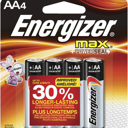 4 Pack Max Alkaline AA Batteries