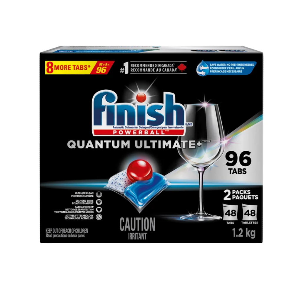 Finish Quantum Ultimate+ Dishwasher Detergent, 96 Tablets