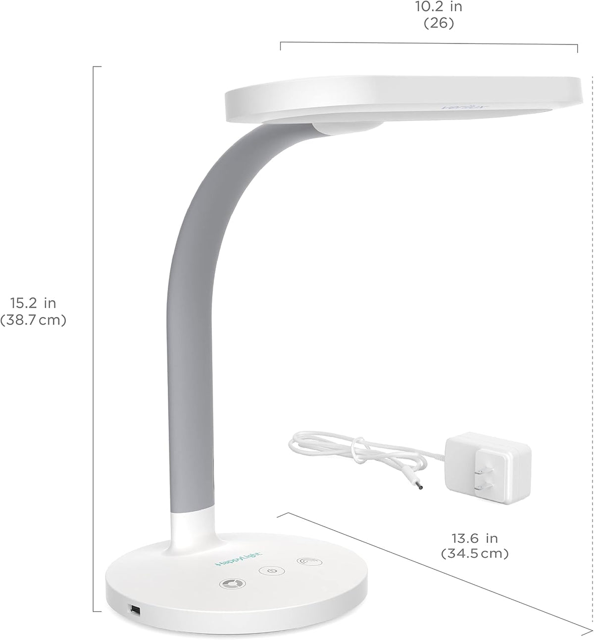 Verilux HappyLight Duo - 2-in-1 Light Therapy & Task Desk Lamp