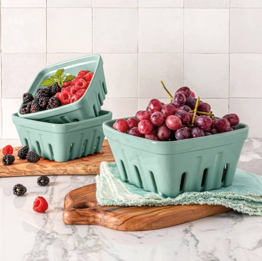 over&back Stoneware Basket Set, 3-pieces