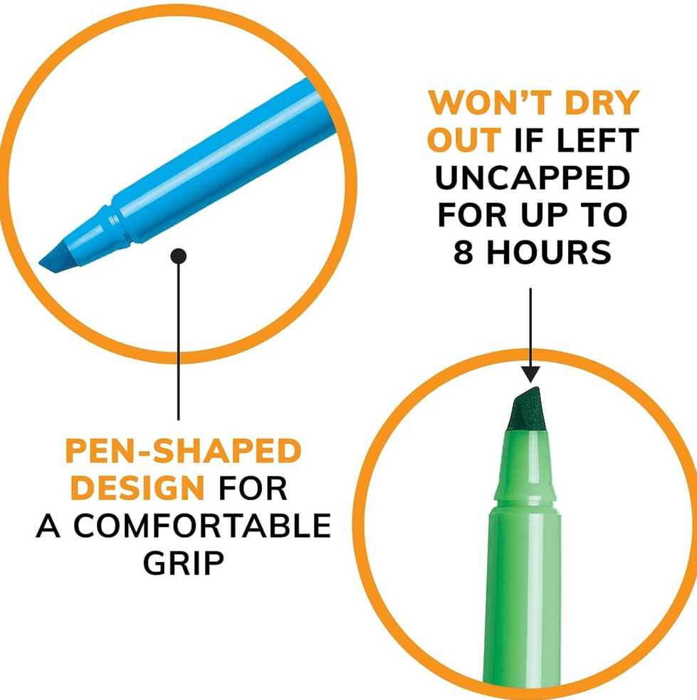 BIC HIGHLIGHTERS - CHISEL TIP 5PCS