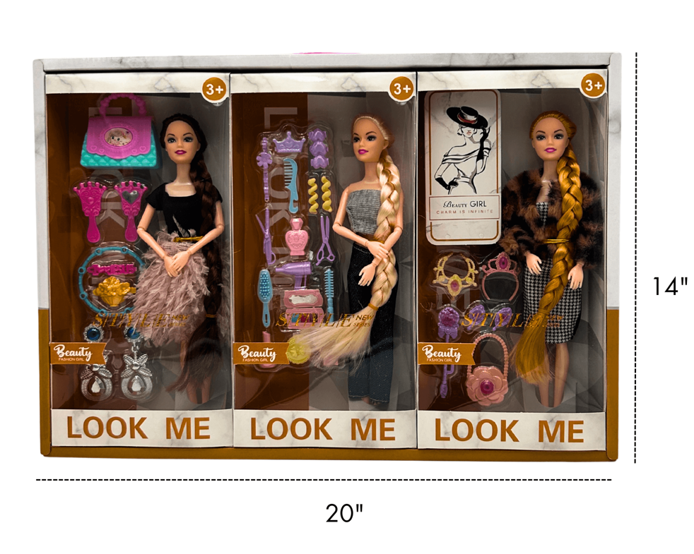 BEAUTY GIRL - FASHION DOLLS 3PCS