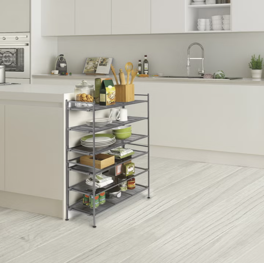 Seville Classics 3-Tier Stackable Sturdy Steel Mesh Utility Shoe Rack