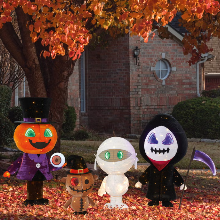 Halloween Friends 4-piece Illuminated Pop-up Characters