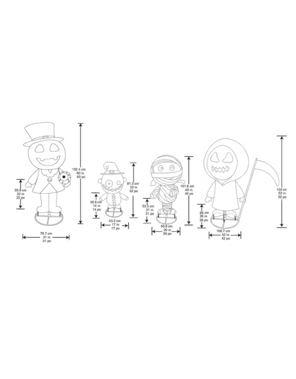 Halloween Friends 4-piece Illuminated Pop-up Characters