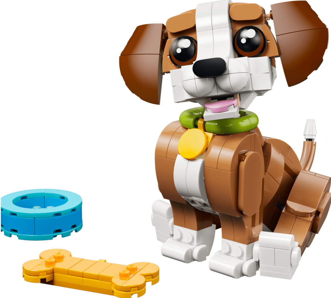 Lego , Cute Animals: Playful Puppy Dog