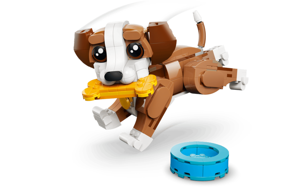Lego , Cute Animals: Playful Puppy Dog