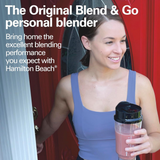 HAMILTON BEACH PERSONAL BLENDER WITH TRAVEL LID #51109CR