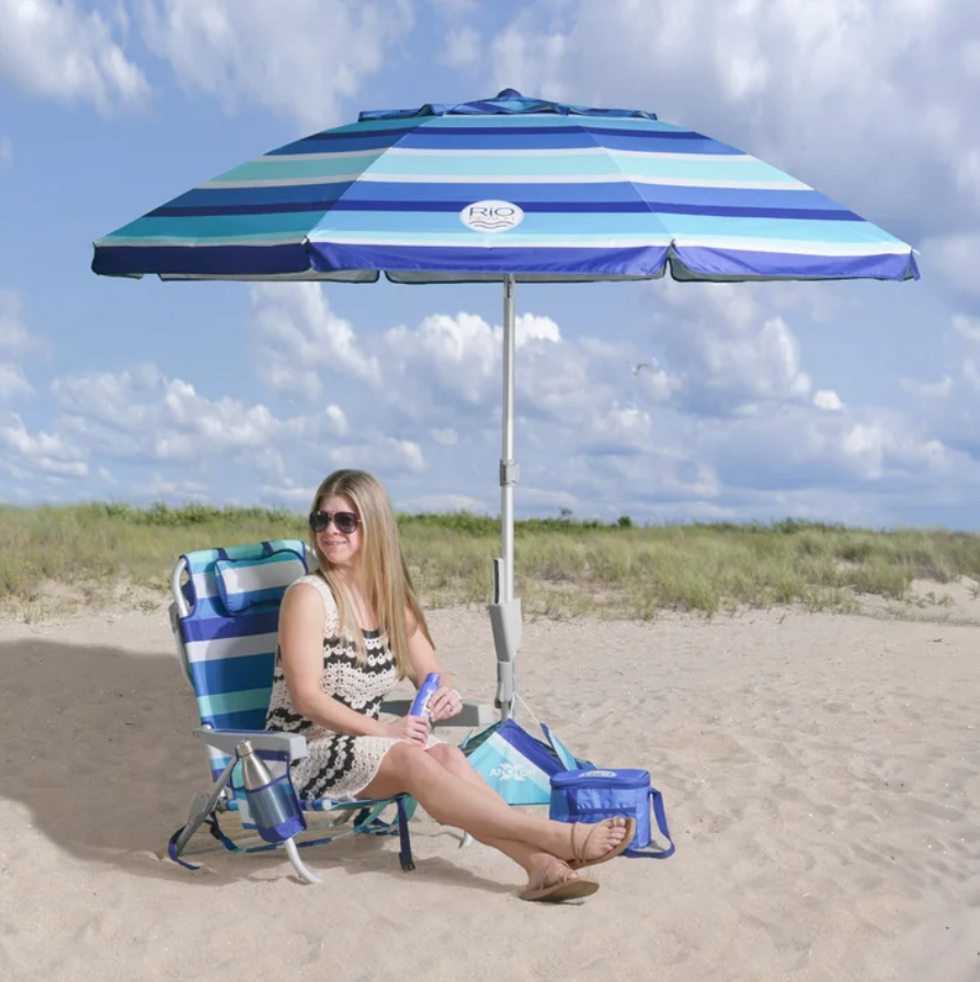 RIO 2.3m (7.5 ft) Beach Umbrella with AnchorX