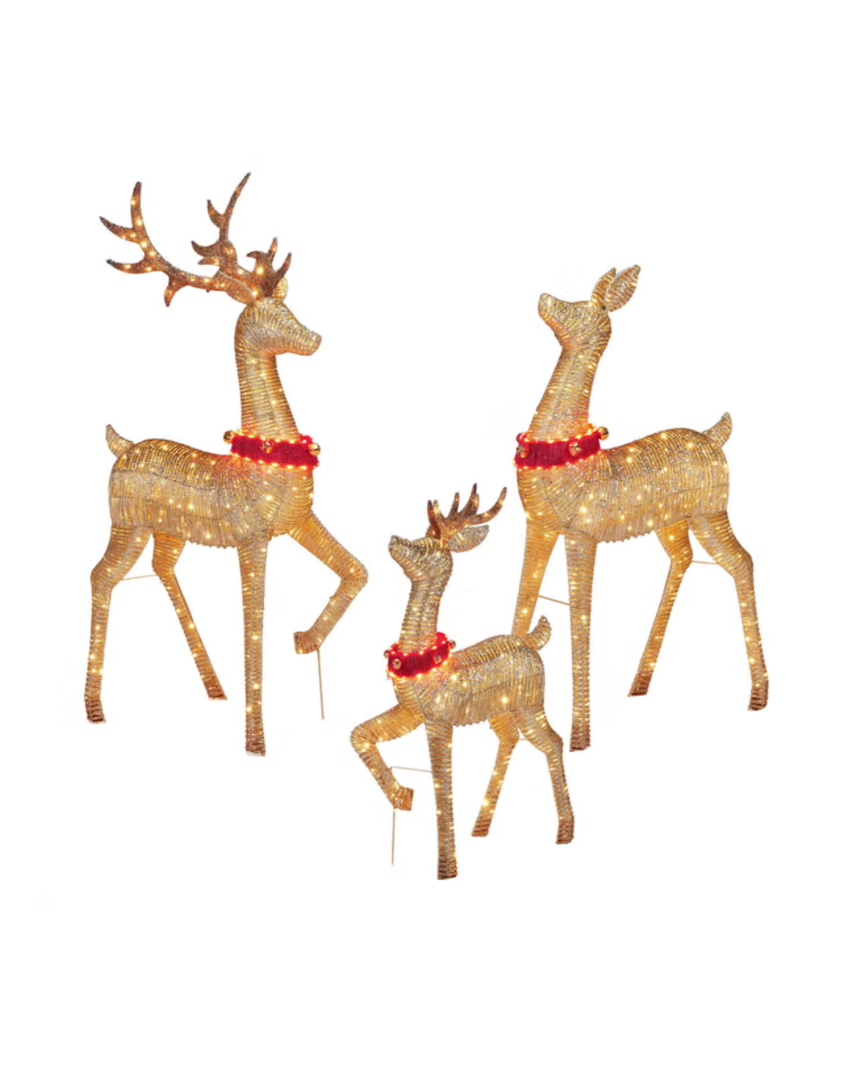 Set of 3 LED Deer Family
