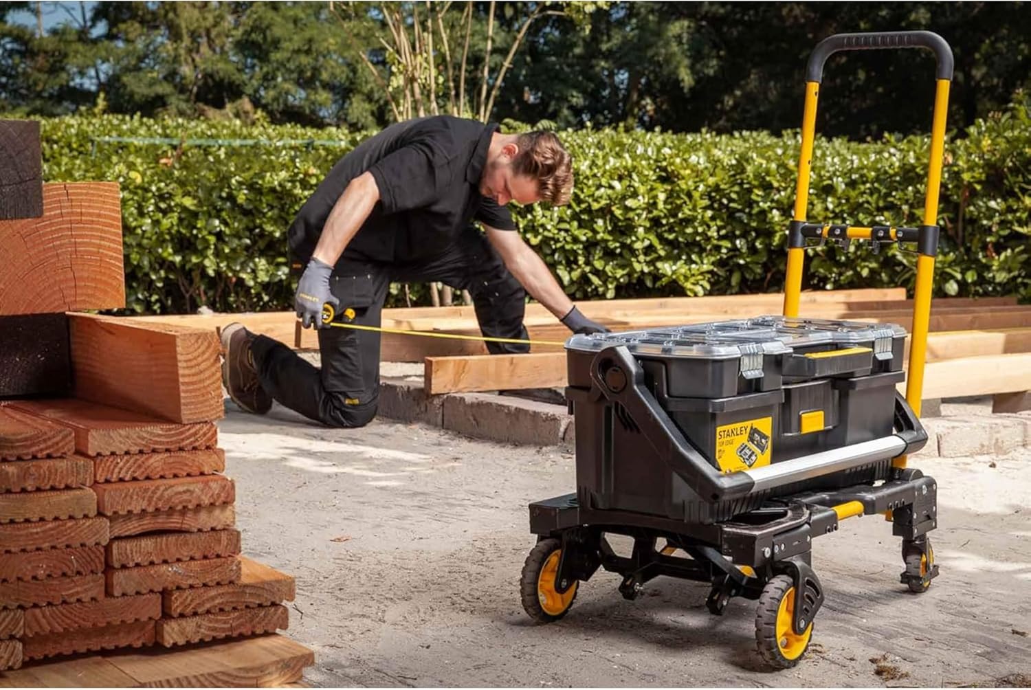 Stanley, 2-in-1 foldable truck SXWTD-FT585, Black/Yellow